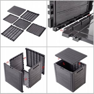 Skrzynia ogrodowa Kadax KADAX Skrzynia Ogrodowa Taras Balkonowa 140L Brąz 4