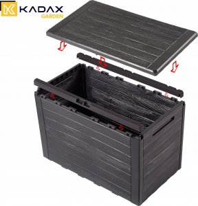Skrzynia ogrodowa Kadax KADAX Skrzynia Ogrodowa Taras Balkonowa 190L Brąz 8