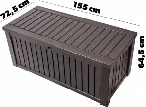 Skrzynia ogrodowa Kadax Skrzynia Balkonowa Siedzisko Pojemnik Kufer 570L 2