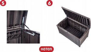 Skrzynia ogrodowa Kadax Skrzynia Ogrodowa Na Balkon Kufer Siedzisko 416L 11