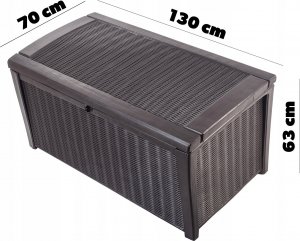 Skrzynia ogrodowa Kadax Skrzynia Ogrodowa Na Balkon Kufer Siedzisko 416L 2