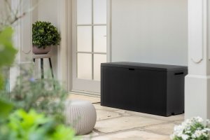 Skrzynia ogrodowa Kadax Skrzynia Ogrodowa Balkonowa Do Ogrodu Grafit 280 L 11