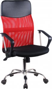 Krzesło biurowe Fabryka Mebli Akord Fotel biurowy OCF-7 materiałowy - Czerwony 1