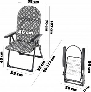 Kadax KADAX Fotel Leżak Ogrodowy Plażowy Składany 110 kg 3