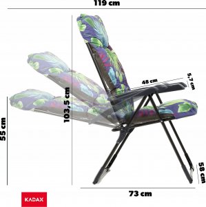 Kadax Fotel Leżak Ogrodowy Plażowy Regulowany 110kg 3