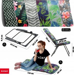Kadax Fotel Leżak Ogrodowy Plażowy Regulowany 110kg 4