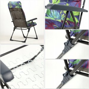Kadax Fotel Leżak Ogrodowy Plażowy Regulowany 110kg 6