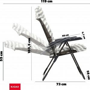 Kadax Fotel Leżak Ogrodowy Plażowy Regulowany 110kg 3