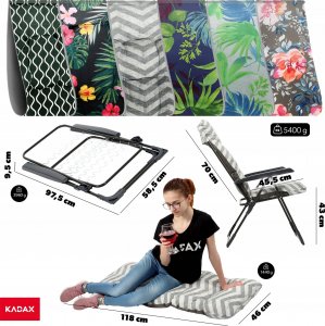 Kadax Fotel Leżak Ogrodowy Plażowy Regulowany 110kg 4