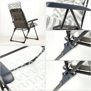 Kadax Fotel Leżak Ogrodowy Plażowy Regulowany 110kg 6