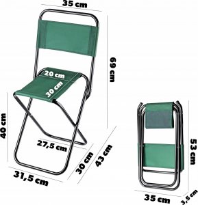 Kadax KADAX Krzesło Turystyczne Składane Wędkarskie 80kg 3