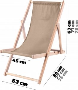 Kadax KADAX Leżak drew standar Cappucino NETF001 pak2szt 3