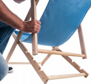 Kadax Leżak Ogrodowy Fotel Plażowy Składany Drewniany 14