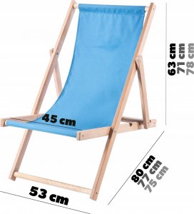 Kadax Leżak Ogrodowy Fotel Plażowy Składany Drewniany 2