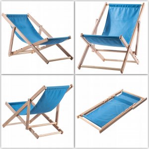 Kadax KADAX Leżak Drewniany Plażowy Składany Leżaki 2szt 4