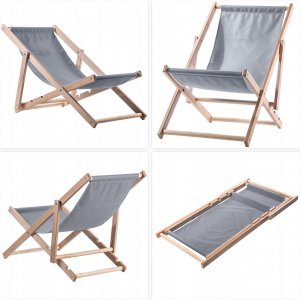 Kadax KADAX Leżak Drewniany Plażowy Składany Leżaki 2szt 4