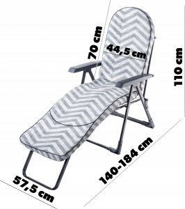 Kadax Leżak Fotel Ogrodowy Plażowy Regulowany 150kg 10