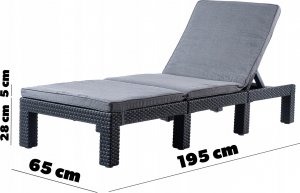 Kadax Keter Leżak Ogrodowy Regulowany Z Materacem 2szt 2