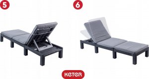 Kadax Keter Leżak Ogrodowy Regulowany Z Materacem 2szt 7