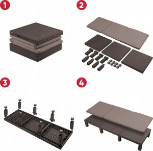 Kadax Keter Leżak Ogrodowy Regulowany Z Materacem 2szt 8