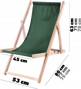 Kadax Leżak Ogrodowy Fotel Plażowy Składany Drewniany 2