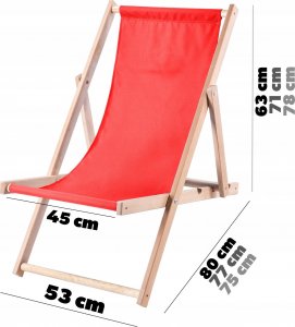 Kadax Leżak Ogrodowy Składany Drewniany 2