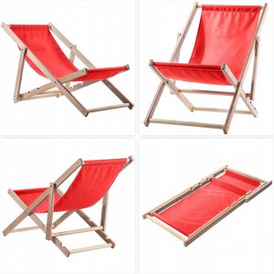 Kadax Leżak Ogrodowy Składany Drewniany 3