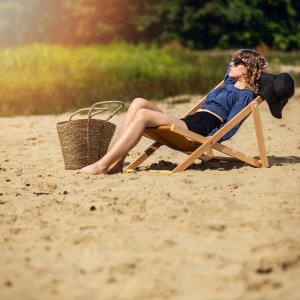 Kadax Leżak Ogrodowy Fotel Plażowy Składany Drewniany 5