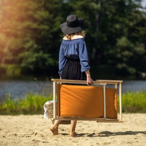 Kadax Leżak Ogrodowy Fotel Plażowy Składany Drewniany 7