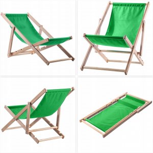 Kadax Leżak Ogrodowy Fotel Plażowy Składany Drewniany 3