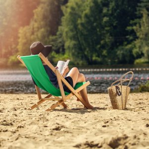 Kadax Leżak Ogrodowy Fotel Plażowy Składany Drewniany 4