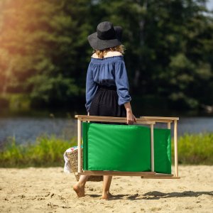 Kadax Leżak Ogrodowy Fotel Plażowy Składany Drewniany 7