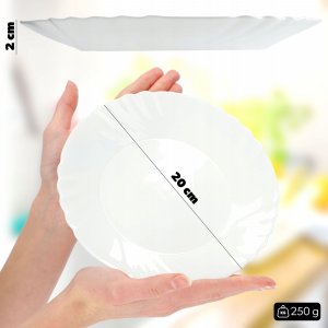 Kadax Talerzyk Deserowy Talerz Okrągły Biały 20cm 1szt 2
