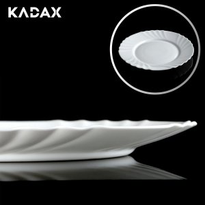 Kadax Talerz Obiadowy Płytki Okrągły Biały 25cm 1szt 5
