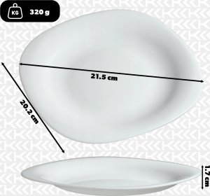 Kadax KADAX Talerz Deserowy 21,5cm Talerzyk Biały Ciasta 3