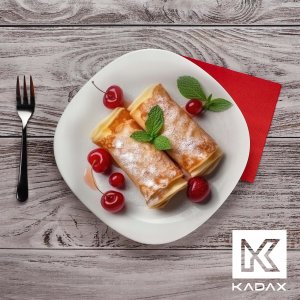 Kadax KADAX Talerz Deserowy 21,5cm Talerzyk Biały Ciasta 7