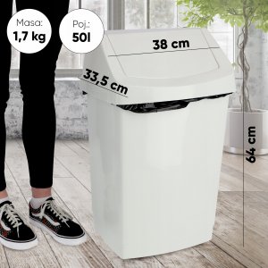 Kosz na śmieci Kadax Curver Kosz Na Śmieci Uchylny 50 L Biały 3