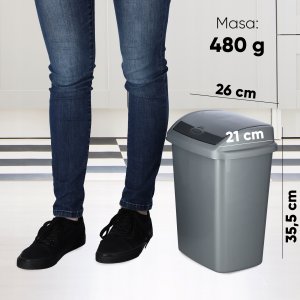 Kosz na śmieci Kadax uchylny grafitowy 5