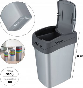 Kosz na śmieci Kadax grafitowy 2