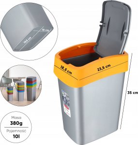 Kosz na śmieci Kadax uchylny szary 2