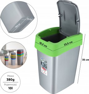Kosz na śmieci Kadax zielony 2