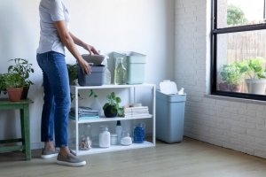 Kosz na śmieci Kadax do segregacji uchylny niebieski 3