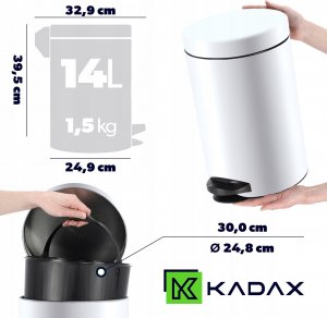 Kosz na śmieci Kadax na pedał biały 3