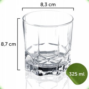 Kadax Szklanki Literatki Do Napojów Drinków 6szt. 325ml 3