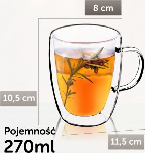 Kadax Szklanki Termiczne Z Podwójną Ścianką 270 ml 2szt 9