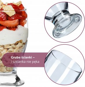 Kadax Szklanka Do Napojów Deserów Soków Koktajli 300ml 6