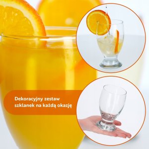 Kadax Zestaw Szklanek Na Nóżce Do Soku Deserów 300ml 6x 7