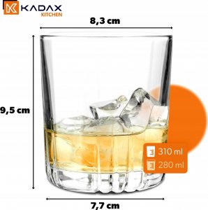 Kadax Szklanki Do Whisky Drinków Soku 280ml Zestaw 4szt 3