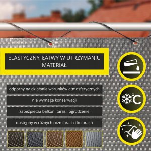 Kadax Osłona Balkonowa Mata Balkon Technorattan 0,9x3M 5