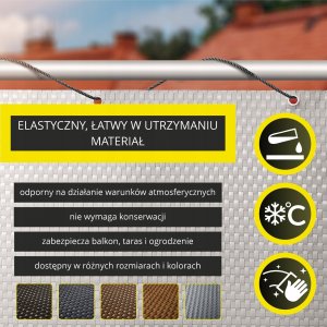 Kadax Osłona Balkonowa Mata Balkon Technorattan 0,9x3M 5